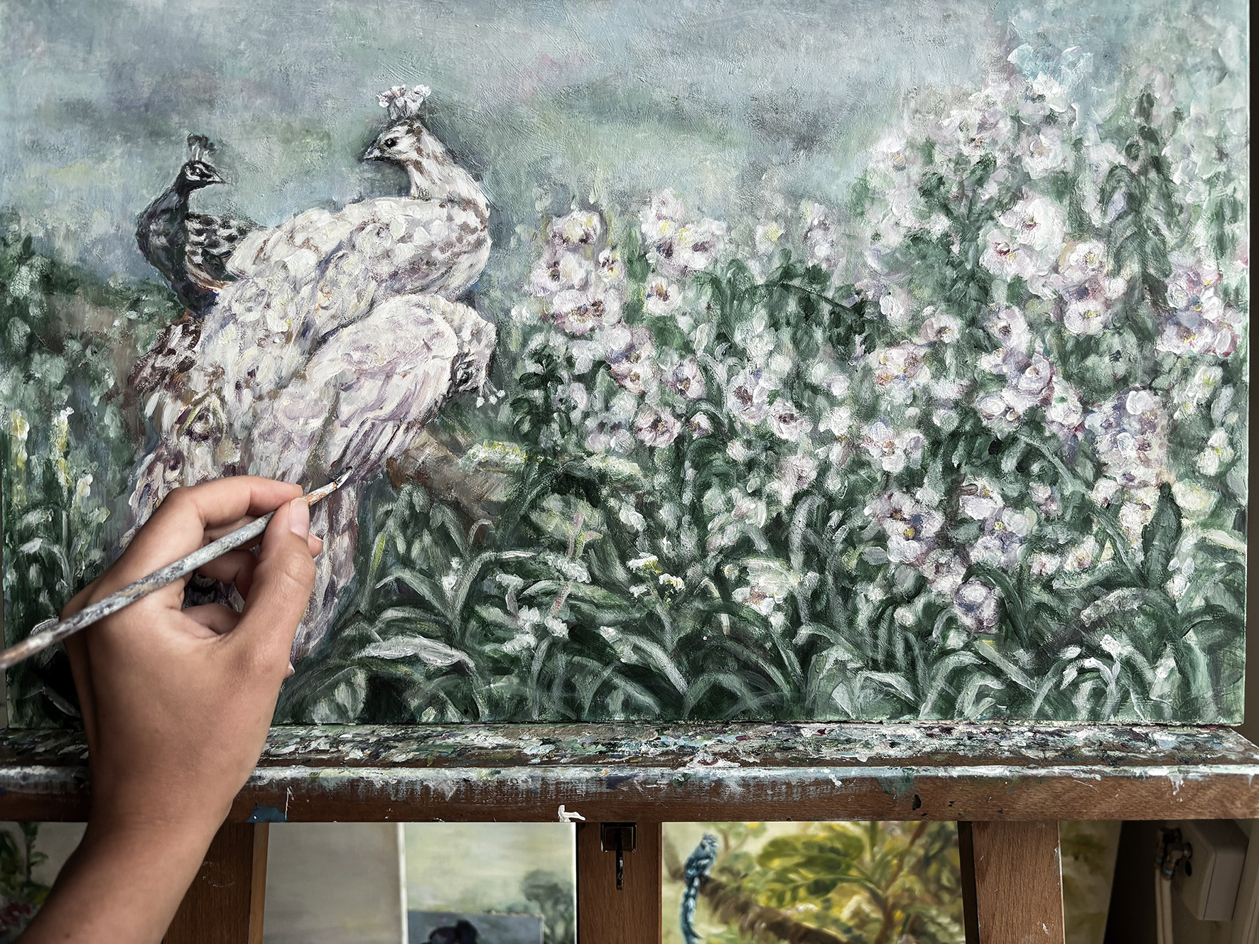 Artystyczne tapety Wallfam — oryginalne obrazy botaniczne w pracowni artysty
